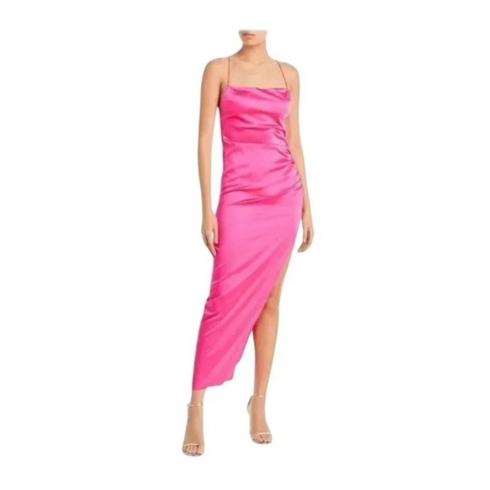 SER.O.YA Celino Silk Slip Midi Dress‎ Fuchsia Pink Cocktail Party S